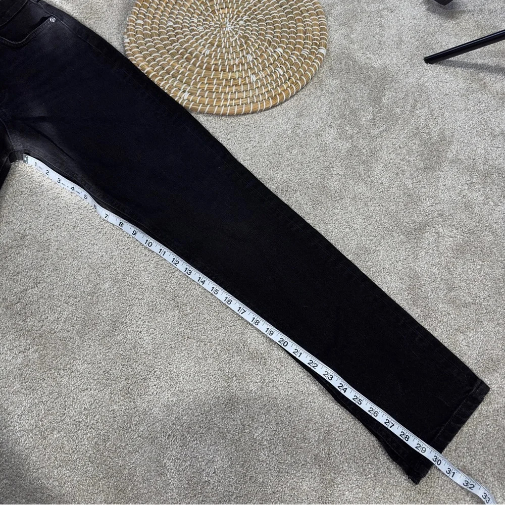 Zara Split Hem Slim Jeans Black High-Rise Full Length Straight Leg Size 6 - Picture 16 of 16